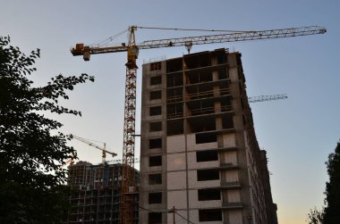 Bulanık şehir. Renkli soyut arkaplan