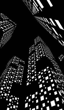 Arkaplanda mimari bina 3d illüstrasyon