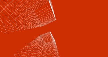 Mimari sanat konseptinde soyut çizgiler, minimum geometrik şekiller. 