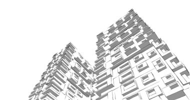 soyut mimari duvar kağıdı tasarımı, dijital konsept arkaplan