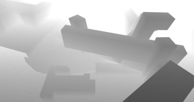 Mimari sanat konseptinde soyut çizgiler, minimum geometrik şekiller. 