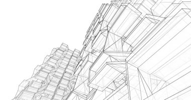 soyut mimari duvar kağıdı tasarımı, dijital konsept arkaplan