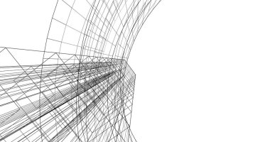 Mimari sanat konseptinde soyut çizgiler, minimum geometrik şekiller. 