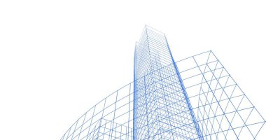 Mimari sanat konseptinde soyut çizgiler, minimum geometrik şekiller. 