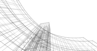 Mimari sanat konseptinde soyut çizgiler, minimum geometrik şekiller. 