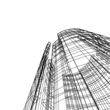 soyut mimari duvar kağıdı tasarımı, dijital konsept arkaplan