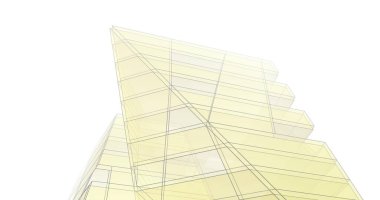 Mimari sanat konseptinde soyut çizgiler, minimum geometrik şekiller. 