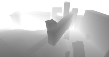 Mimari sanat konseptinde soyut çizgiler, minimum geometrik şekiller. 