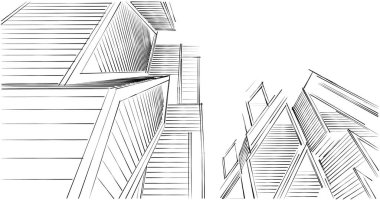 soyut mimari duvar kağıdı tasarımı, dijital konsept arkaplan