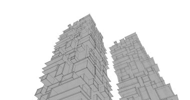 soyut mimari duvar kağıdı tasarımı, dijital konsept arkaplan