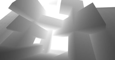 Mimari sanat konseptinde soyut çizgiler, minimum geometrik şekiller. 