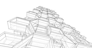 soyut mimari duvar kağıdı tasarımı, dijital konsept arkaplan