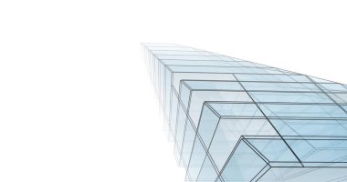 Mimari sanat konseptinde soyut çizgiler, minimum geometrik şekiller. 