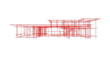 Mimari sanat konseptinde soyut çizgiler, minimum geometrik şekiller. 