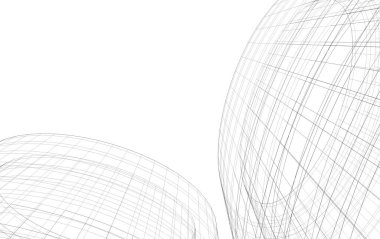 Mimari sanat konseptinde soyut çizgiler, minimum geometrik şekiller. 