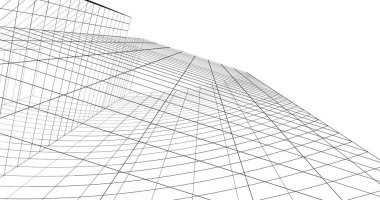 Mimari sanat konseptinde soyut çizgiler, minimum geometrik şekiller. 