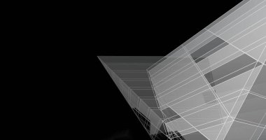 Mimari sanat konseptinde soyut çizgiler, minimum geometrik şekiller. 