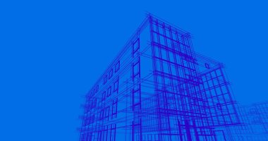 Mimari sanat konseptinde soyut çizgiler, minimum geometrik şekiller. 