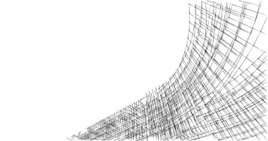 Mimari sanat konseptinde soyut çizgiler, minimum geometrik şekiller. 