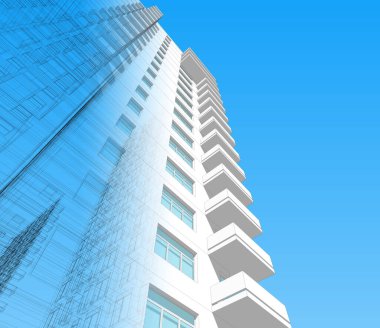 soyut mimari duvar kağıdı tasarımı, dijital konsept arkaplan