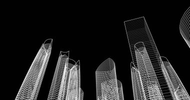 soyut mimari duvar kağıdı tasarımı, dijital konsept arkaplan