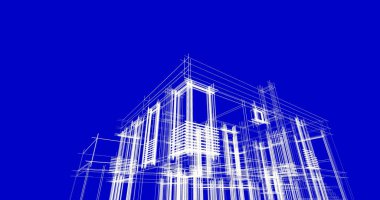 soyut mimari duvar kağıdı tasarımı, dijital konsept arkaplan