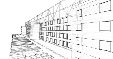 soyut mimari duvar kağıdı tasarımı, dijital konsept arkaplan