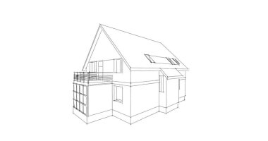 Mimari sanat konseptinde soyut çizgiler, minimum geometrik şekiller. 