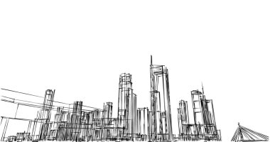 soyut mimari duvar kağıdı tasarımı, dijital konsept arkaplan