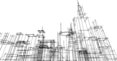 soyut mimari duvar kağıdı tasarımı, dijital konsept arkaplan