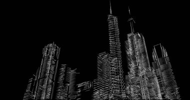 soyut mimari duvar kağıdı tasarımı, dijital konsept arkaplan