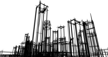 soyut mimari duvar kağıdı tasarımı, dijital konsept arkaplan