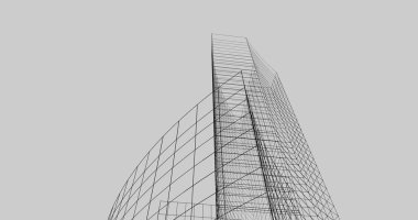 Mimari sanat konseptinde soyut çizgiler, minimum geometrik şekiller. 