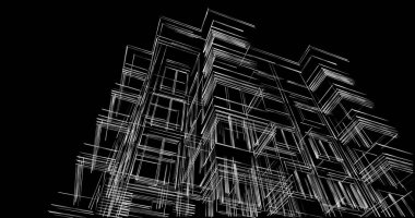 soyut mimari duvar kağıdı tasarımı, dijital konsept arkaplan