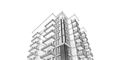 soyut mimari duvar kağıdı tasarımı, dijital konsept arkaplan