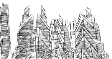 soyut mimari duvar kağıdı tasarımı, dijital konsept arkaplan