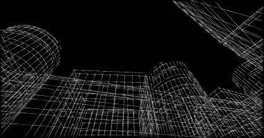 soyut mimari duvar kağıdı tasarımı, dijital konsept arkaplan