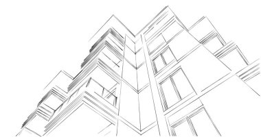 soyut mimari duvar kağıdı tasarımı, dijital konsept arkaplan