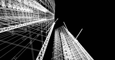 soyut mimari duvar kağıdı tasarımı, dijital konsept arkaplan