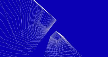 Mimari sanat konseptinde soyut çizgiler, minimum geometrik şekiller. 