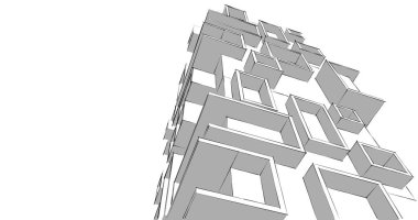 soyut mimari duvar kağıdı tasarımı, dijital konsept arkaplan