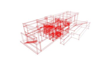 Mimari sanat konseptinde soyut çizgiler, minimum geometrik şekiller. 