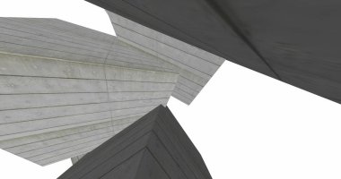 Mimari sanat konseptinde soyut çizgiler, minimum geometrik şekiller. 