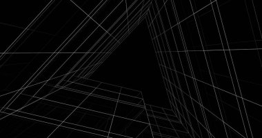 Mimari sanat konseptinde soyut çizgiler, minimum geometrik şekiller. 