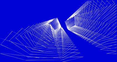 Mimari sanat konseptinde soyut çizgiler, minimum geometrik şekiller. 