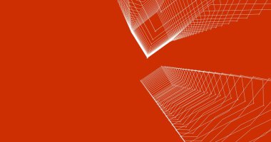 Mimari sanat konseptinde soyut çizgiler, minimum geometrik şekiller. 