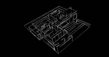 Mimari sanat konseptinde soyut çizgiler, minimum geometrik şekiller. 