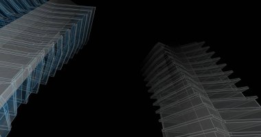 Mimari sanat konseptinde soyut çizgiler, minimum geometrik şekiller. 