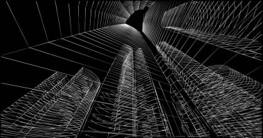 soyut mimari duvar kağıdı tasarımı, dijital konsept arkaplan