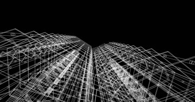 soyut mimari duvar kağıdı tasarımı, dijital konsept arkaplan